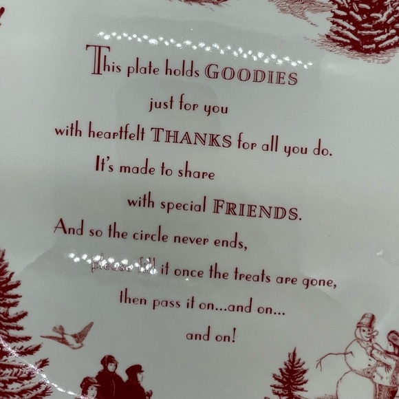 Christmas ~The Friendship Plate by Hallmark Vintage 12.5" wide - Picture 8 of 10